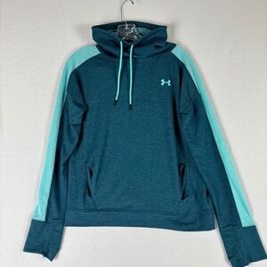Women’s, Under Armour, Green, funnel neck, Sweatshirt Size S with mesh sleeves